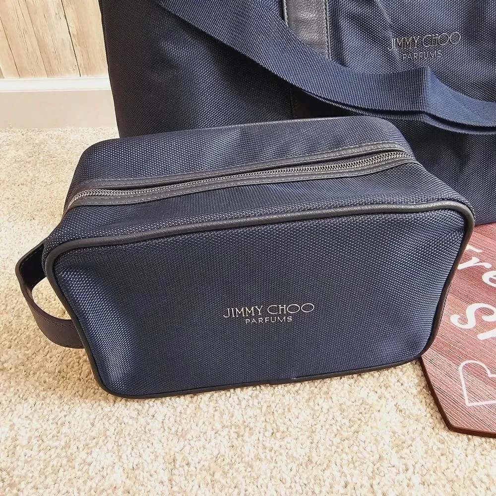Jimmy Choo travel bag + Toiletry bag gym, Weekender blue